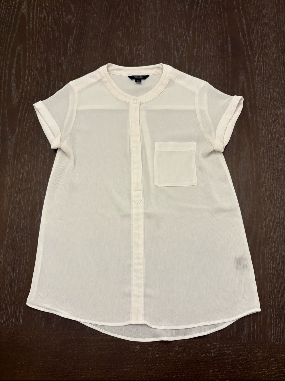 Simply Vera Vera Wang Ivory Button-Front Blouse – Size XS